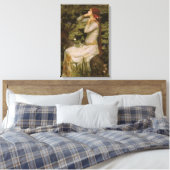 Ophelia door de Pond van John William Waterhouse Canvas Afdruk (Insitu (Slaapkamer))