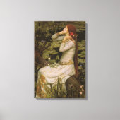 Ophelia door de Pond van John William Waterhouse Canvas Afdruk (Voorkant)
