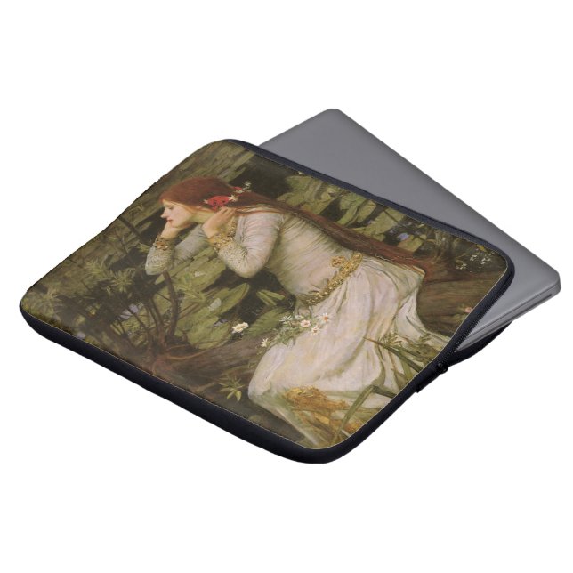 Ophelia door de Pond van John William Waterhouse Laptop Sleeve (Voorkant top)