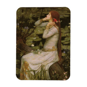 Ophelia door de Pond van John William Waterhouse Magneet