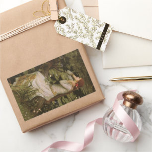 Ophelia door de Pond van John William Waterhouse Rechthoekige Sticker