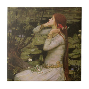 Ophelia door de Pond van John William Waterhouse Tegeltje