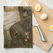Ophelia door de Pond van John William Waterhouse Theedoek (Quarter Fold)