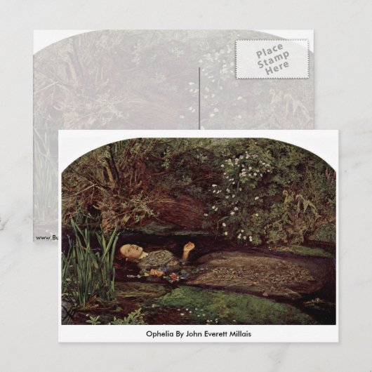 Ophelia door John Everett Millais Briefkaart (Voorkant / Achterkant)
