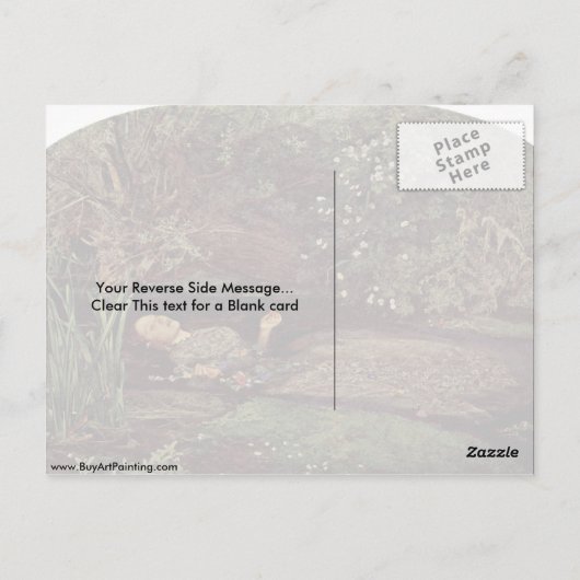 Ophelia door John Everett Millais Briefkaart (Achterkant)