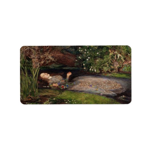 Ophelia door John Everett Millais Etiket (Voorkant)