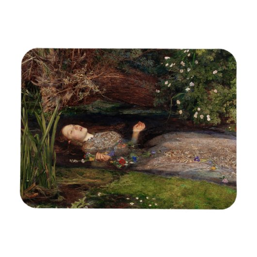 Ophelia door John Everett Millais Magneet (Horizontaal)