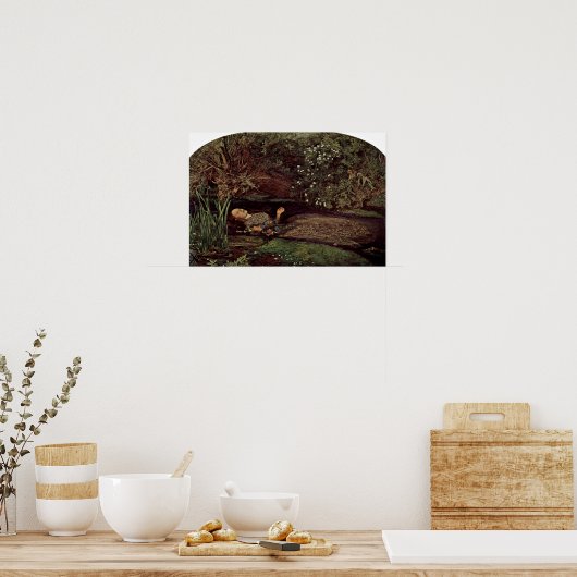 Ophelia door John Everett Millais Poster (Keuken)