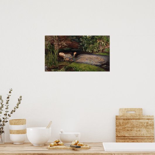 Ophelia door John Everett Millais Poster (Keuken)