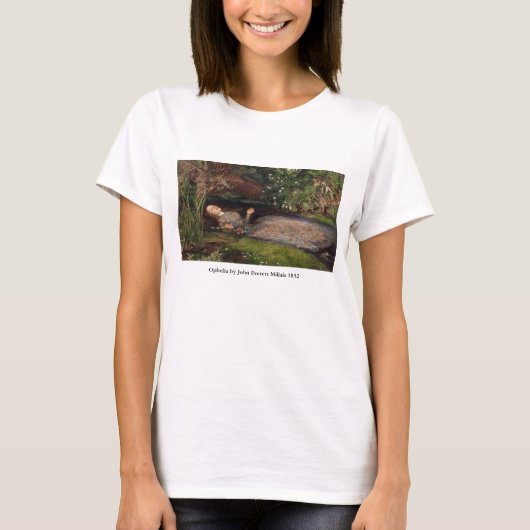 Ophelia door John Everett Millais T-shirt (Voorkant)
