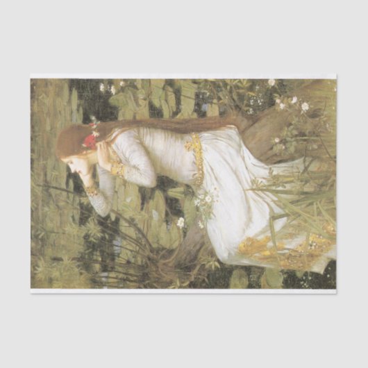 "Ophelia" door John William Waterhouse, 1894 Tissuepapier (Voorkant)