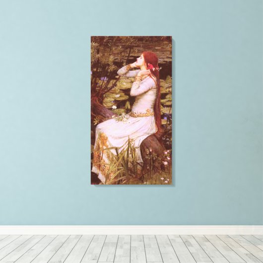 Ophelia door John William Waterhouse Canvas Afdruk (Insitu (Houten vloer))