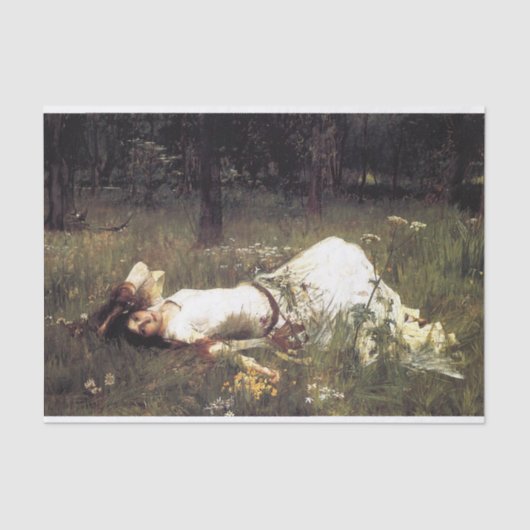 Ophelia, door John William Waterhouse Decoupage Tissuepapier (Voorkant)