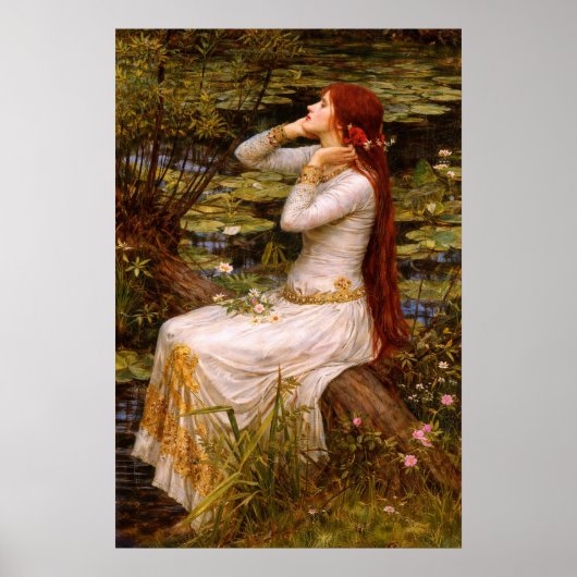 Ophelia door John William Waterhouse Poster (Voorkant)