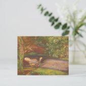 Ophelia door Millais,  Victoriaans Kunst Briefkaart (Staand voorkant)
