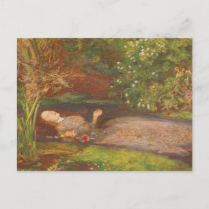 Ophelia door Millais,  Victoriaans Kunst Briefkaart