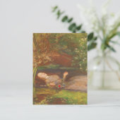 Ophelia door Millais,  Victoriaans Kunst Briefkaart (Staand voorkant)