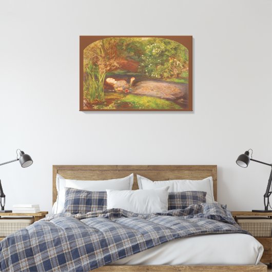 Ophelia door Millais, Victoriaans Kunst Canvas Afdruk (Insitu (Slaapkamer))