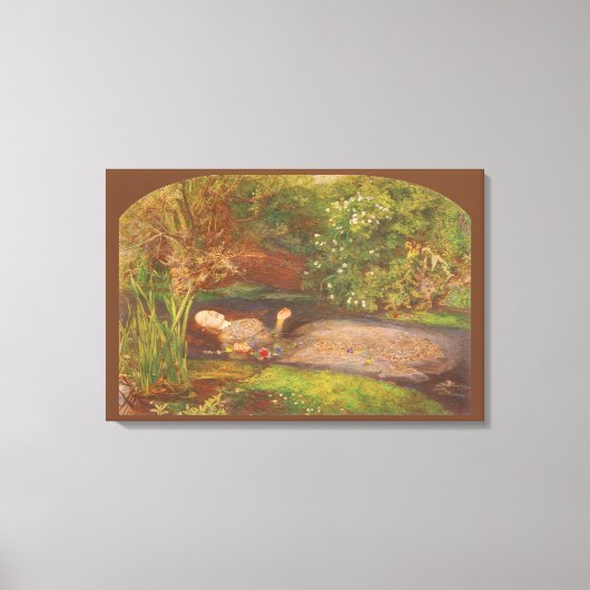 Ophelia door Millais, Victoriaans Kunst Canvas Afdruk (Voorkant)