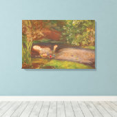 Ophelia door Millais,  Victoriaans Kunst Canvas Afdruk (Insitu (Houten vloer))
