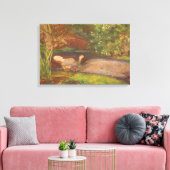 Ophelia door Millais, Victoriaans Kunst Canvas Afdruk (Insitu (Woonkamer))