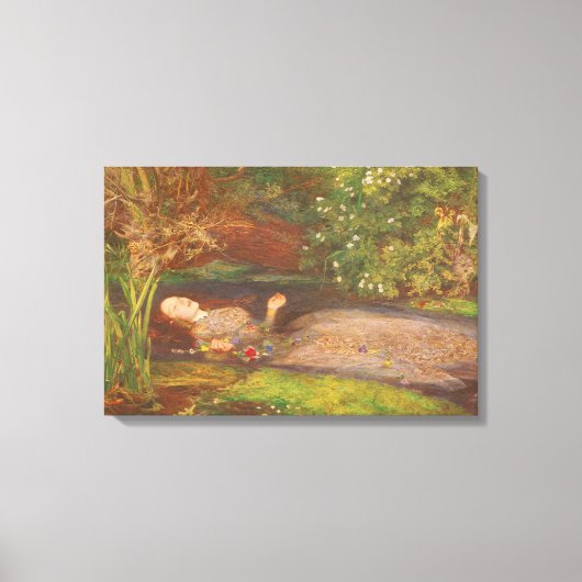 Ophelia door Millais,  Victoriaans Kunst Canvas Afdruk (Voorkant)