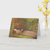 Ophelia door Millais,  Victoriaans Kunst Kaart (Gele Bloem)