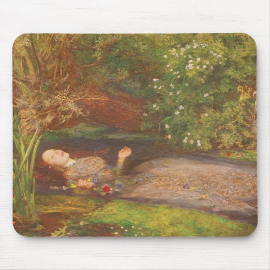 Ophelia door Millais,  Victoriaans Kunst Muismat (Voorkant)