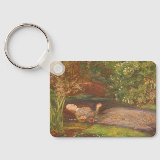 Ophelia door Millais,  Victoriaans Kunst Sleutelhanger (Achterkant)