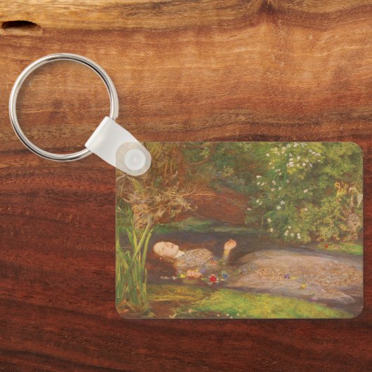 Ophelia door Millais,  Victoriaans Kunst Sleutelhanger (Achterkant)