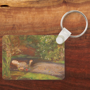Ophelia door Millais,  Victoriaans Kunst Sleutelhanger