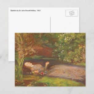 Ophelia door Millais, Vintage Victoriaanse Fijne K Briefkaart