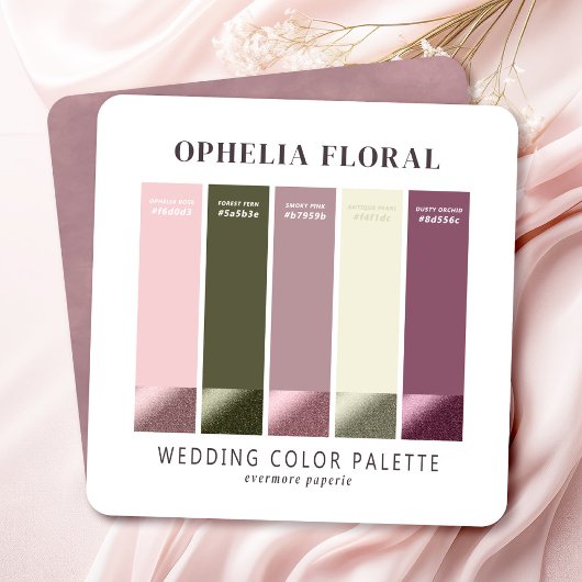 Ophelia Dusty Mauve Trouwkleur Palet Kaart
