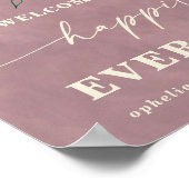 Ophelia Dusty Pink Floral vrolijk ooit na teken Poster (Hoek)