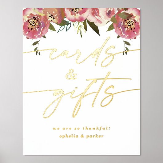 Ophelia Elegante Kaarten en geschenken Echte Folie Folie Afdrukken (Voorkant)