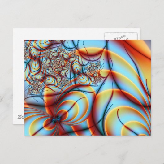 Ophelia Fine Abstracte Fractal Art Briefkaart (Voorkant / Achterkant)