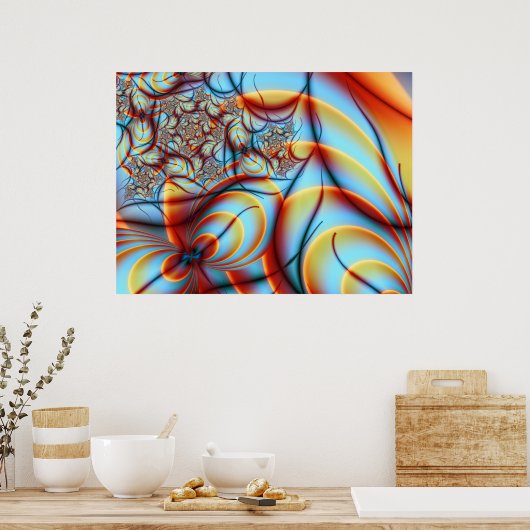 Ophelia Fine Abstracte Fractal Art Poster (Keuken)