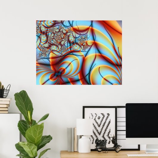 Ophelia Fine Abstracte Fractal Art Poster (Thuiskantoor)