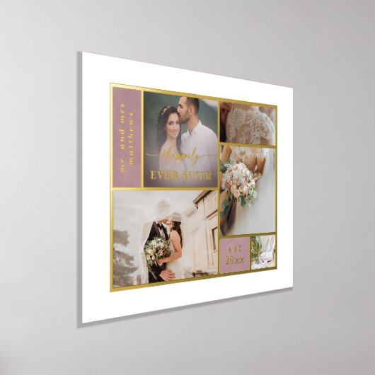Ophelia gelukkig ooit na bruiloft foto's collage folie afdrukken (Laagn)