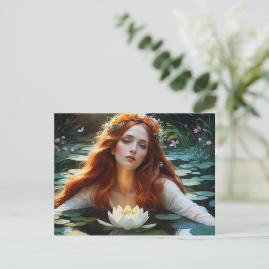 Ophelia in de waterlelies briefkaart (Staand voorkant)