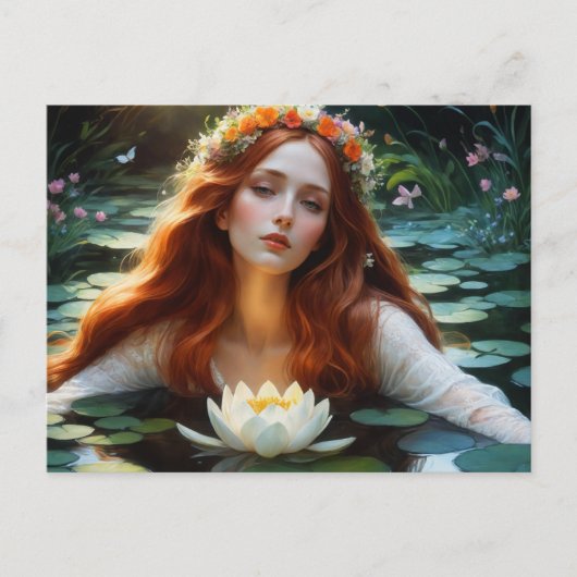 Ophelia in de waterlelies briefkaart (Voorkant)