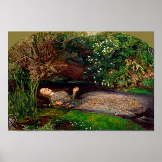Ophelia, John Everett Millais, 1851-1852 Poster (Voorkant)