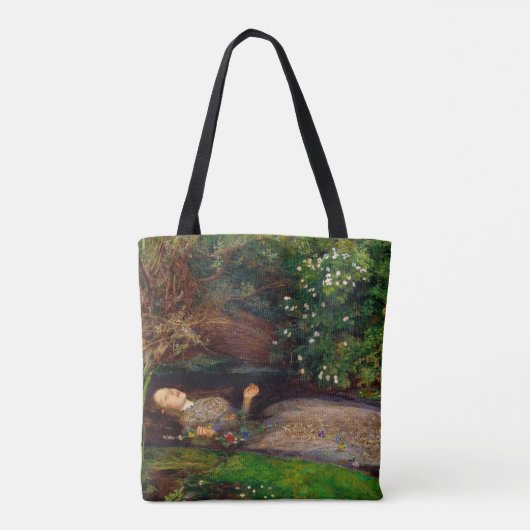 Ophelia, John Everett Millais, 1851-1852 Tote Bag (Achterkant)