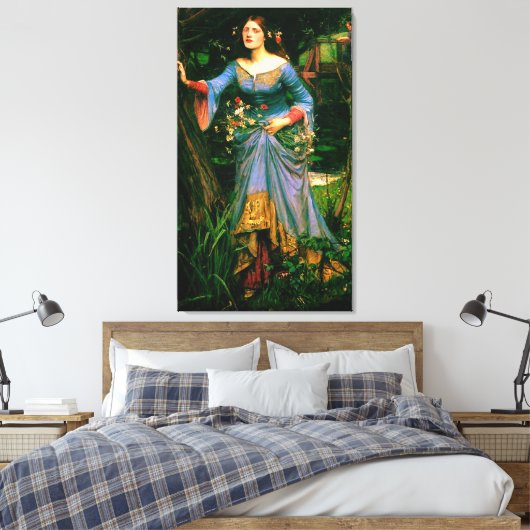 Ophelia ~ John William Waterhouse Canvas Afdruk (Insitu (Slaapkamer))