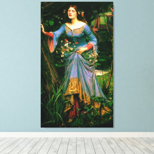 Ophelia ~ John William Waterhouse Canvas Afdruk (Insitu (Houten vloer))