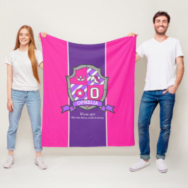 Ophelia letter O: schild roze paars Fleece Deken