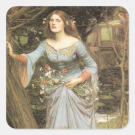 Ophelia met een Bouquet Vierkante Sticker