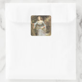 Ophelia met een Bouquet Vierkante Sticker (Tas)