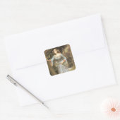 Ophelia met een Bouquet Vierkante Sticker (Envelop)