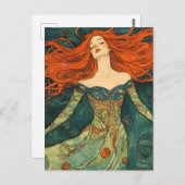 Ophelia met rood haar briefkaart (Voorkant / Achterkant)